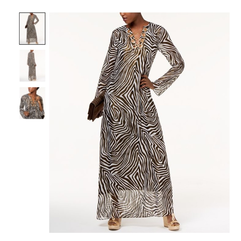 Michael Kors Chain Lace-up Maxi Dress M - NWT